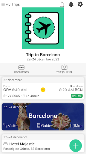Android application Mon Carnet de Voyage screenshort