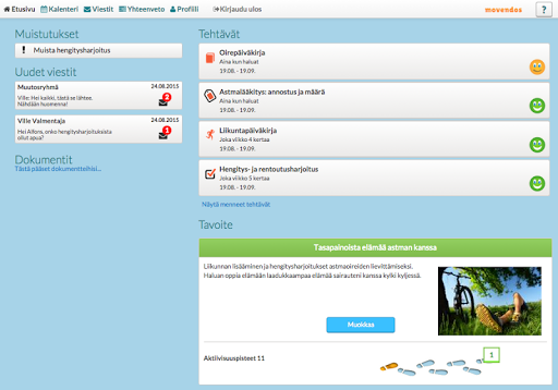 Movendos mCoach Screen 2