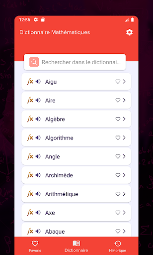 Dictionnaire Mathématiques Screen 2