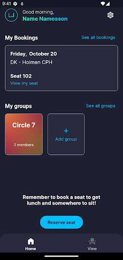 Android application Haveaseat screenshort