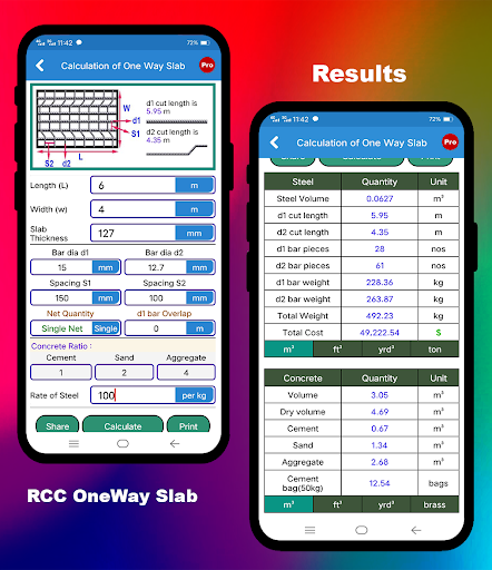 Civil Calculation App Screen 3