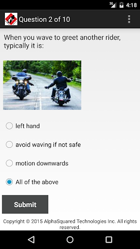 Motorcycle Safety Test Screen 3