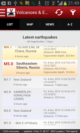 Volcanoes & Earthquakes Screenshot 2 - AppWisp.com