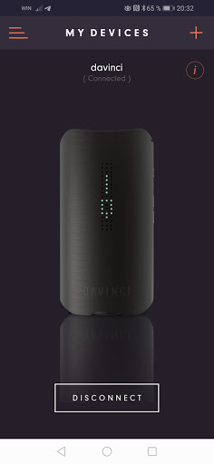 DAVINCI Vaporizer App Screen 3