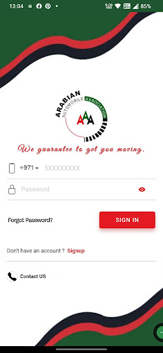 Android application AAA Emirates Customer screenshort