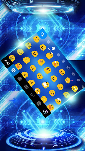 Android application Neon Spaceship Keyboard Theme screenshort