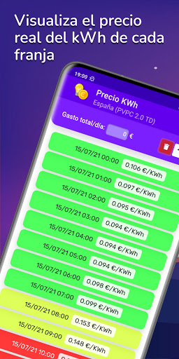 Android application Precio Luz kWh - Calculadora screenshort