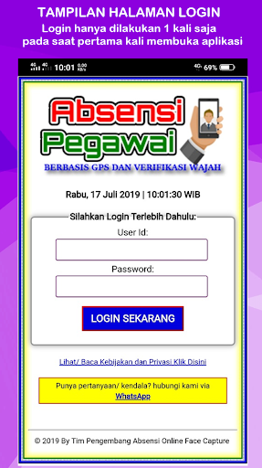 Absensi Berbasis GPS Face Capt Screen 2