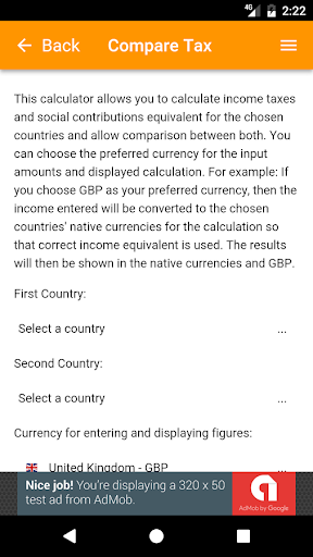 World Tax Calc Screen 2