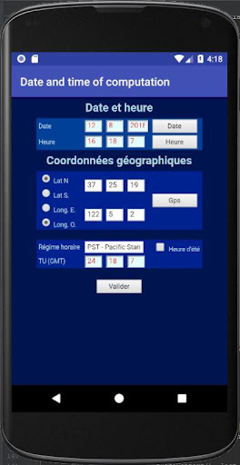 Astrological ephemeris Screen 3