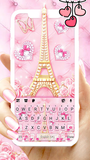 Android application Pink Glam Tower Keyboard Backg screenshort