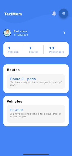 Android application TaxiMom screenshort