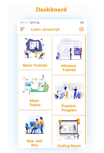 Android application Learn Javascript screenshort