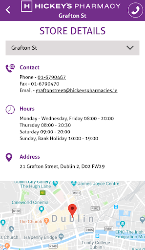 Hickeys Pharmacy App Screen 2