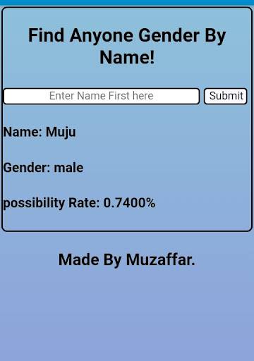 Android application GenderFinder screenshort