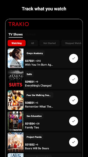 Android application Trakio: Track TV Shows screenshort