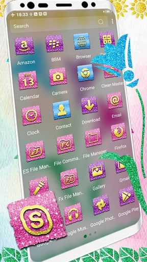 Glitter Flower Theme Launcher Screen 2