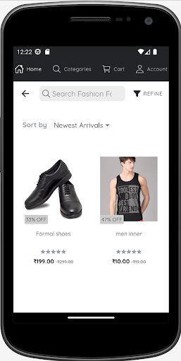 Android application Fashion Factory screenshort