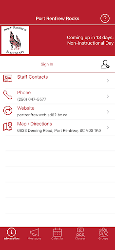 Android application Port Renfrew Rocks screenshort