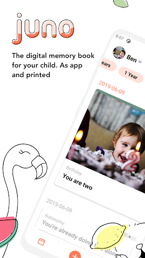 Android application Juno - memories for your child screenshort