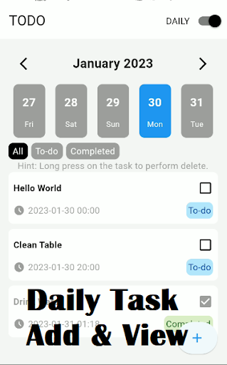 Android application Offline Todo Helper screenshort