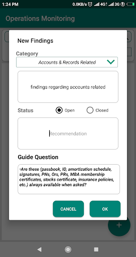Operations Monitoring System Screen 3