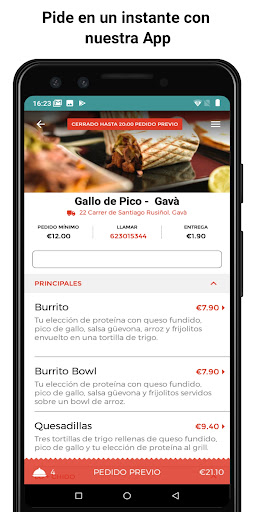 Android application Gallo de Pico screenshort