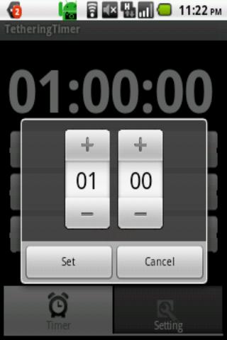 TetheringTimer Screen 2