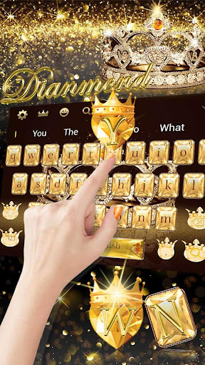 Gold diamond crown Keyboard Theme