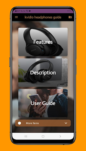 Android application kvidio headphones guide screenshort