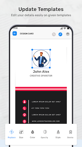 Business Card Maker| Editor Screen 3