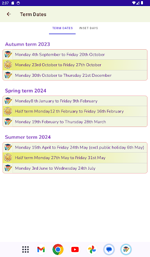 UK School Terms Screen 3