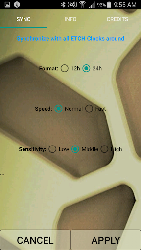 eTCH Sync Time Screen 2