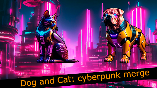 Dog and Cat: cyberpunk merge