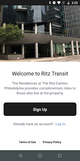 Android application Ritz Residences Philadelphia screenshort