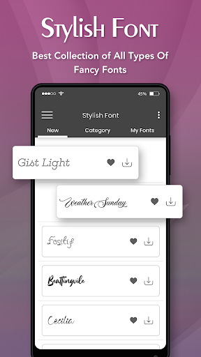 Android application Stylish Font screenshort