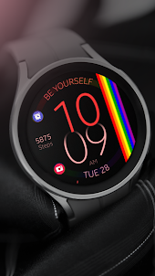 Rainbow digital watch face