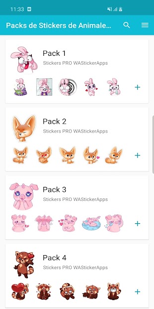 Screenshot 9 Stickers Animales Tiernos WAStickerApps android