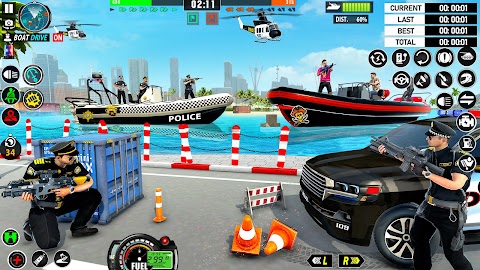 警察のボート犯罪シューティングゲームのおすすめ画像2