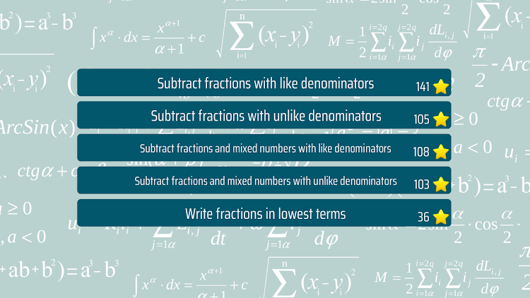 Subtract Fractions Math Game - 8.0.0 - (Android)