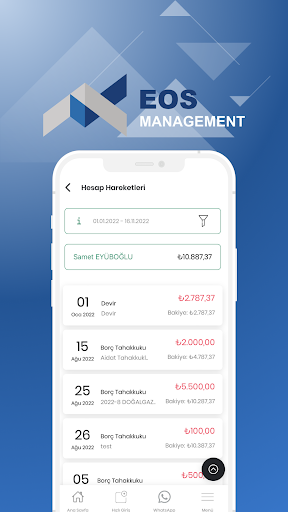 EOS Management Screen 3