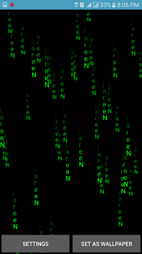 Matrix Live Wallpaper Screen 2