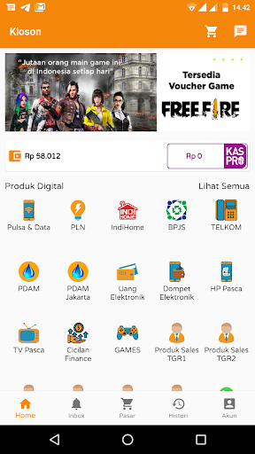 Android application KIOSON INDONESIA : Topup & Bay screenshort