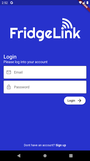 Android application FridgeLink screenshort