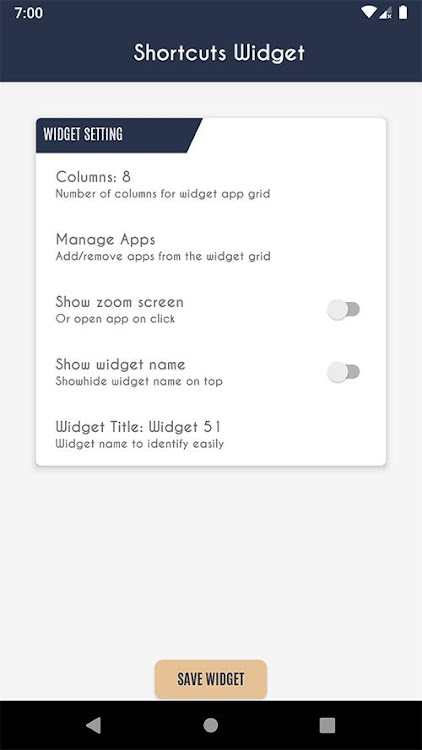 Shortcuts widget - Apps Folder - 1.9 - (Android)