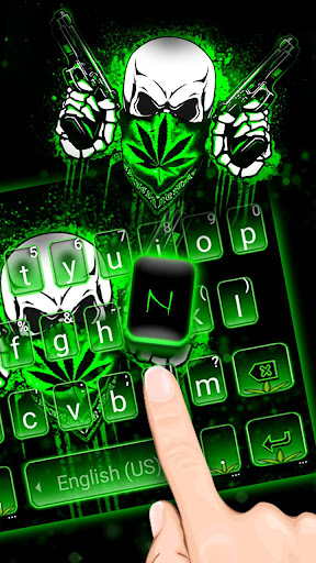 Weed Guns Skull Keyboard Theme Screen 2