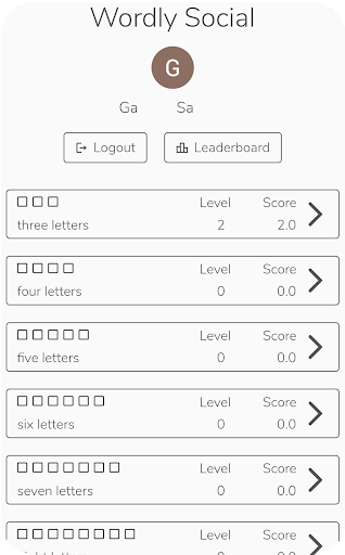Android application Wordly Social screenshort