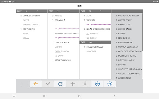 Quickly KDS Screen 3