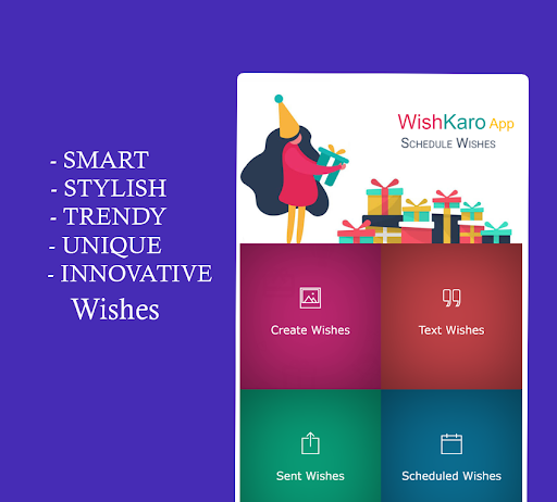 Android application Smart way to send wishes. screenshort