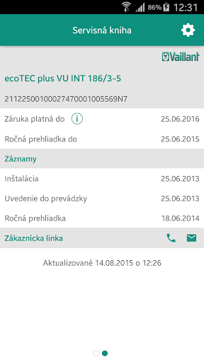 Servisná kniha VGSK Screen 2